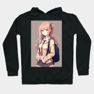 Anime Girl Cute Student Sexy with Backpack Hoodie